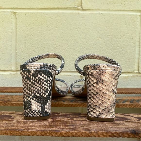 New Steven by Steve Madden Jersey Snake Leather Block Heel Sandals Size 7.5 - Picture 4 of 11